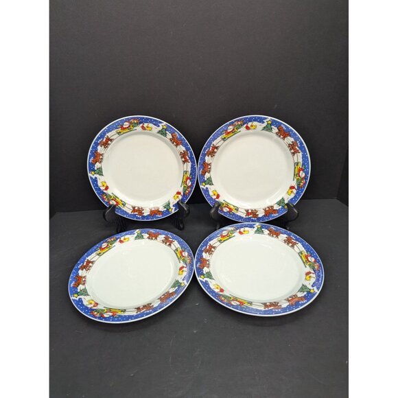 Royal Heritage Collection Christmas Time 7 1/2" Salad Plates Set of 4 - Picture 2 of 11